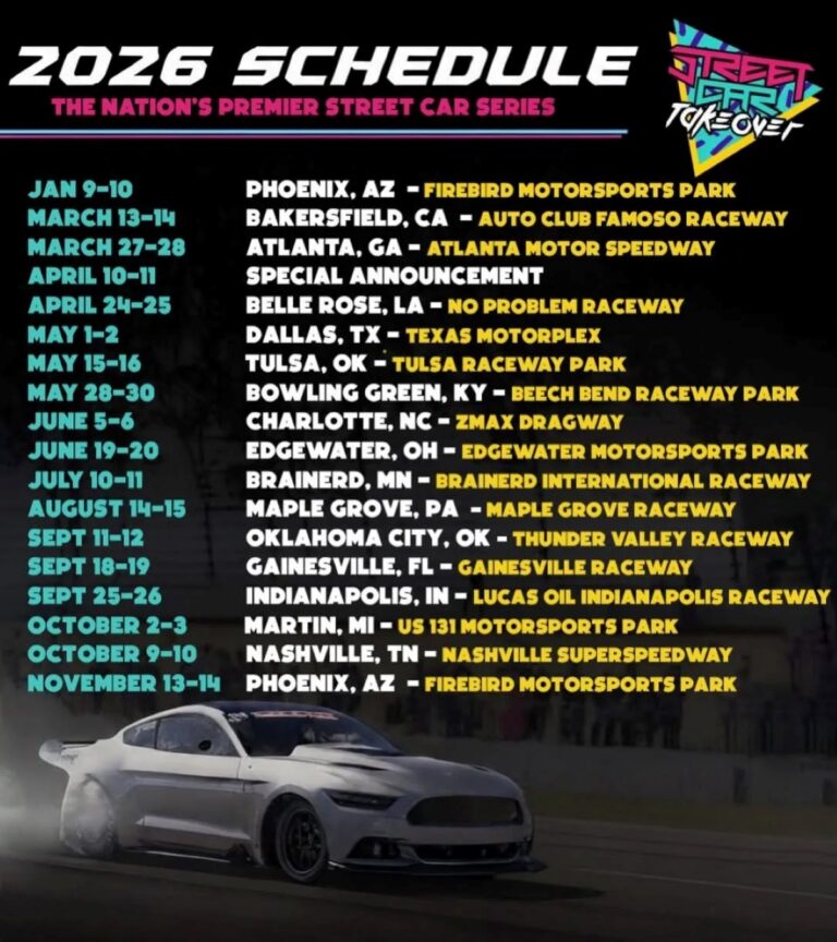 Street Car Takeover 2026 Schedule Kicks Off 13th Season